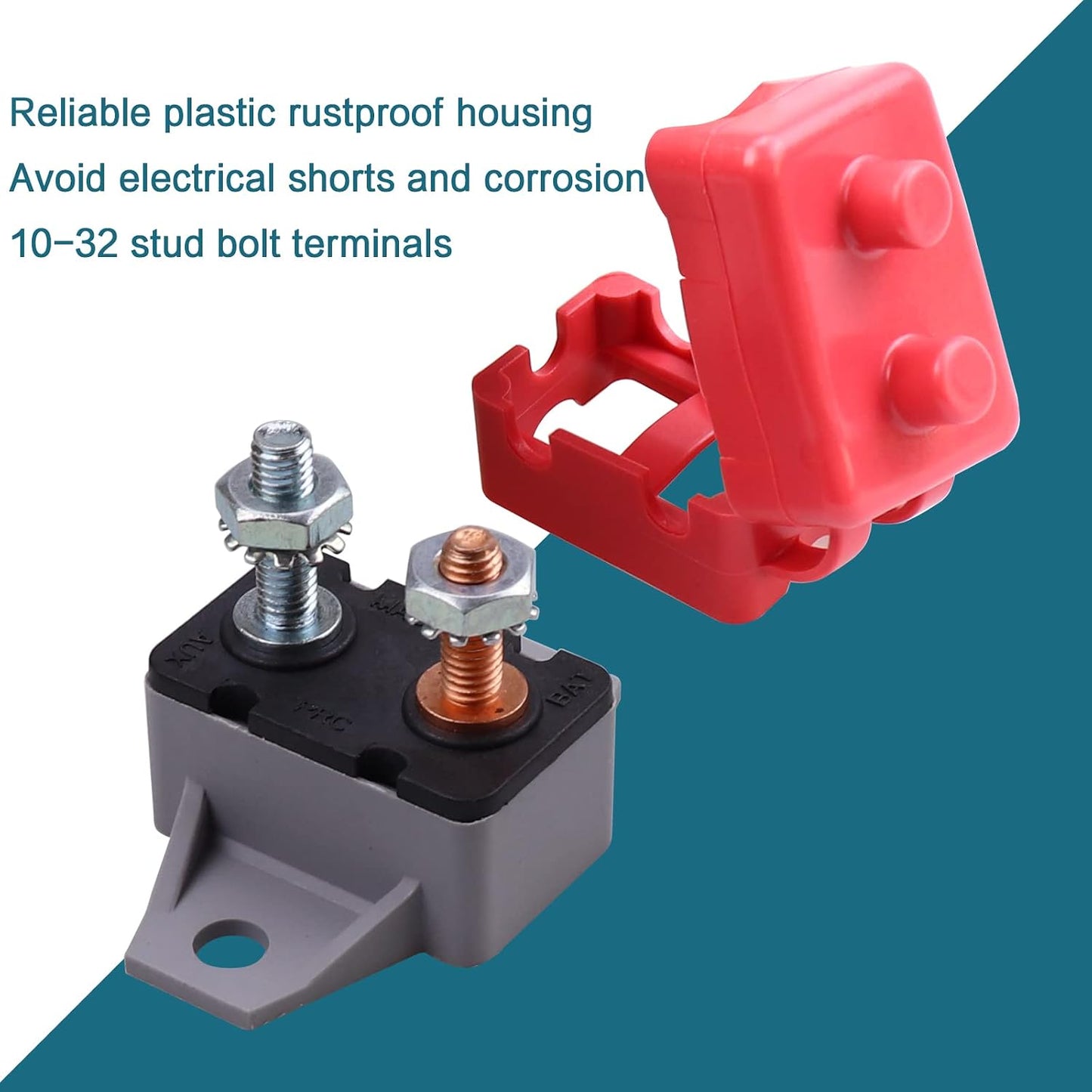 Disyuntor automático 15A 12/24V CC tipo perno para auto pack 2