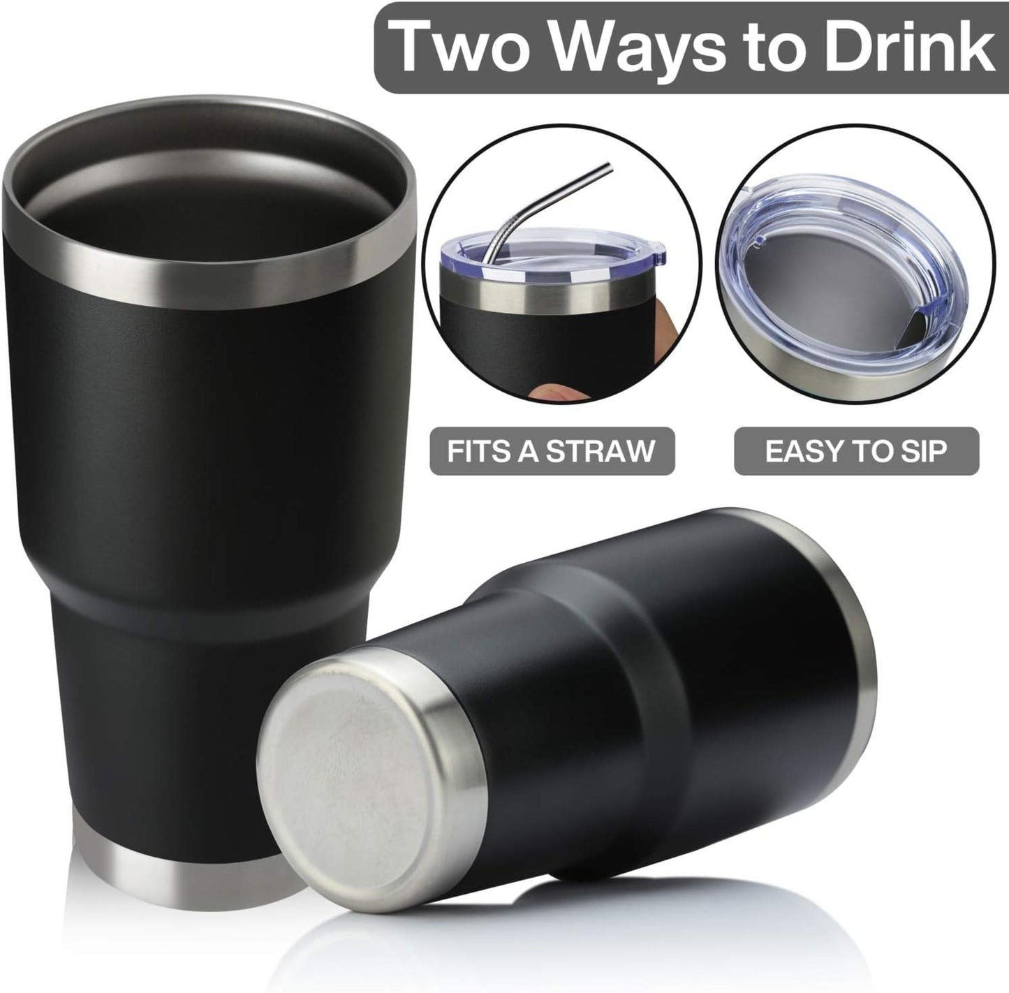 Vaso térmico acero inox 30oz con popote cepillo