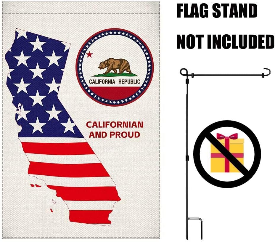 Bandera doble cara California 12x18" para césped y fiesta