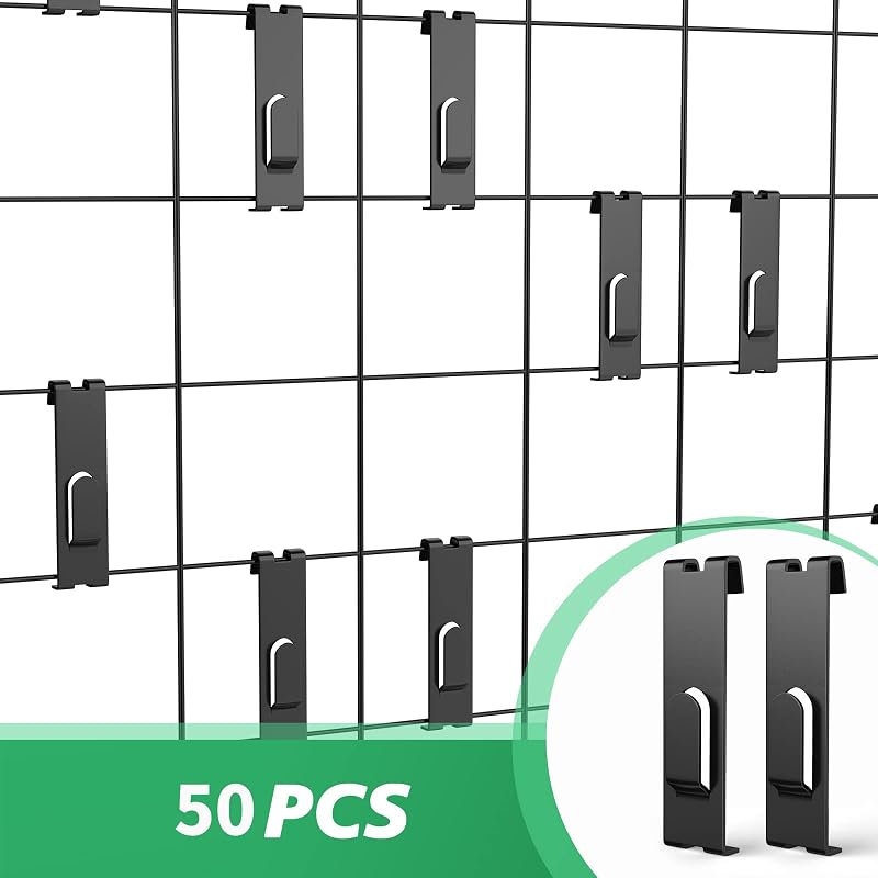 50 Pzas Gancho Muesca Pared Rejilla Negra Colgador Cuadros