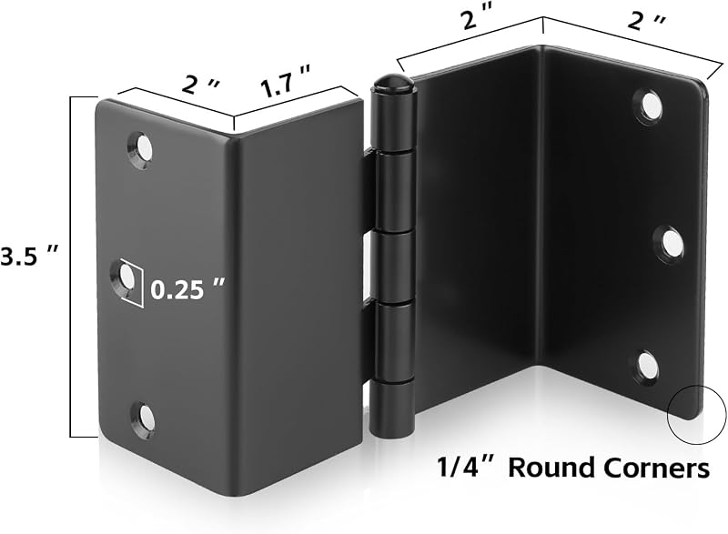 6 Bisagras Expandibles Negras Puerta Servicio Pesado 3.5"
