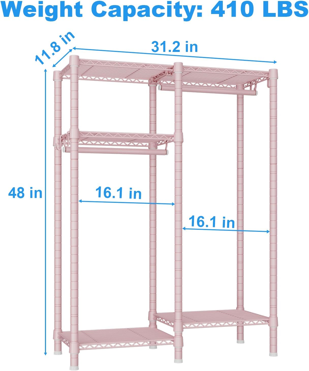 Perchero para niños 4 niveles metal rosa 31.2"
