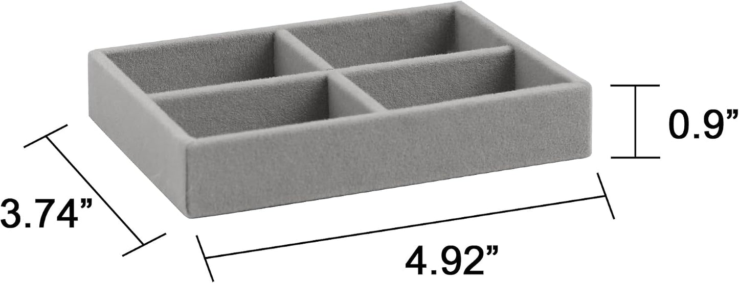 Bandejas joyas terciopelo apilables 4.92x3.74"