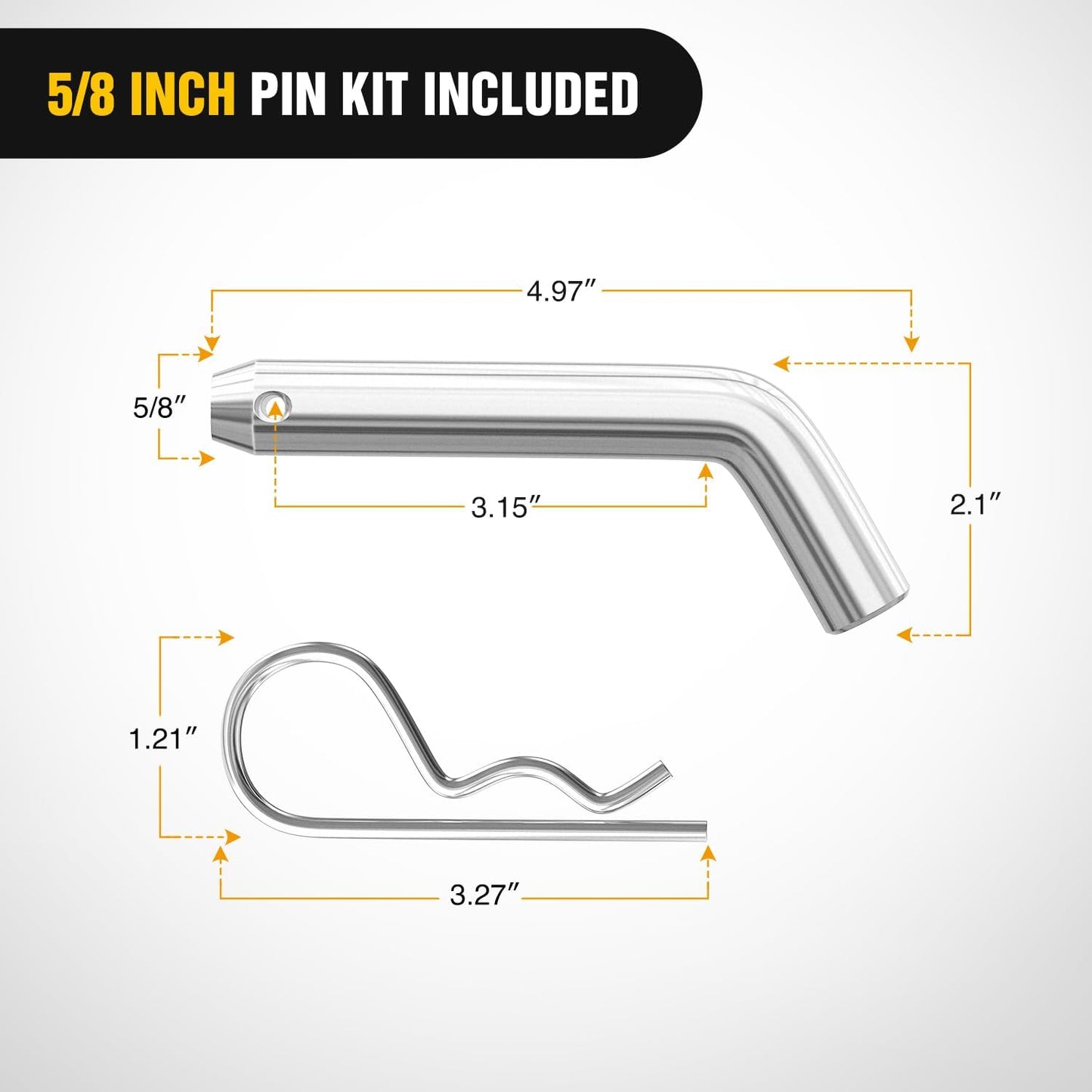 Soporte bola enganche remolque 2" clip 5/8" 7500lb