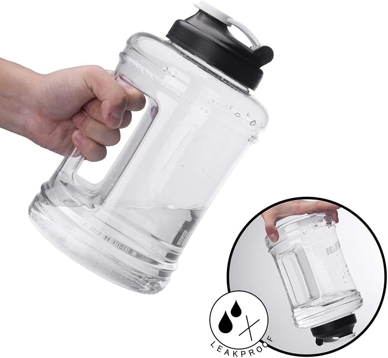 Botella agua deportiva 2.5L sin BPA boca ancha