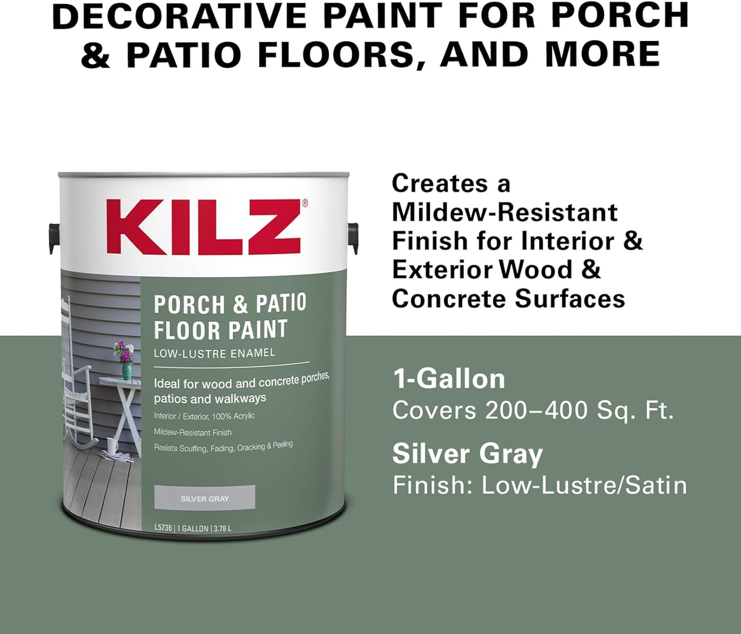 Pintura látex KILZ para piso porche y patio