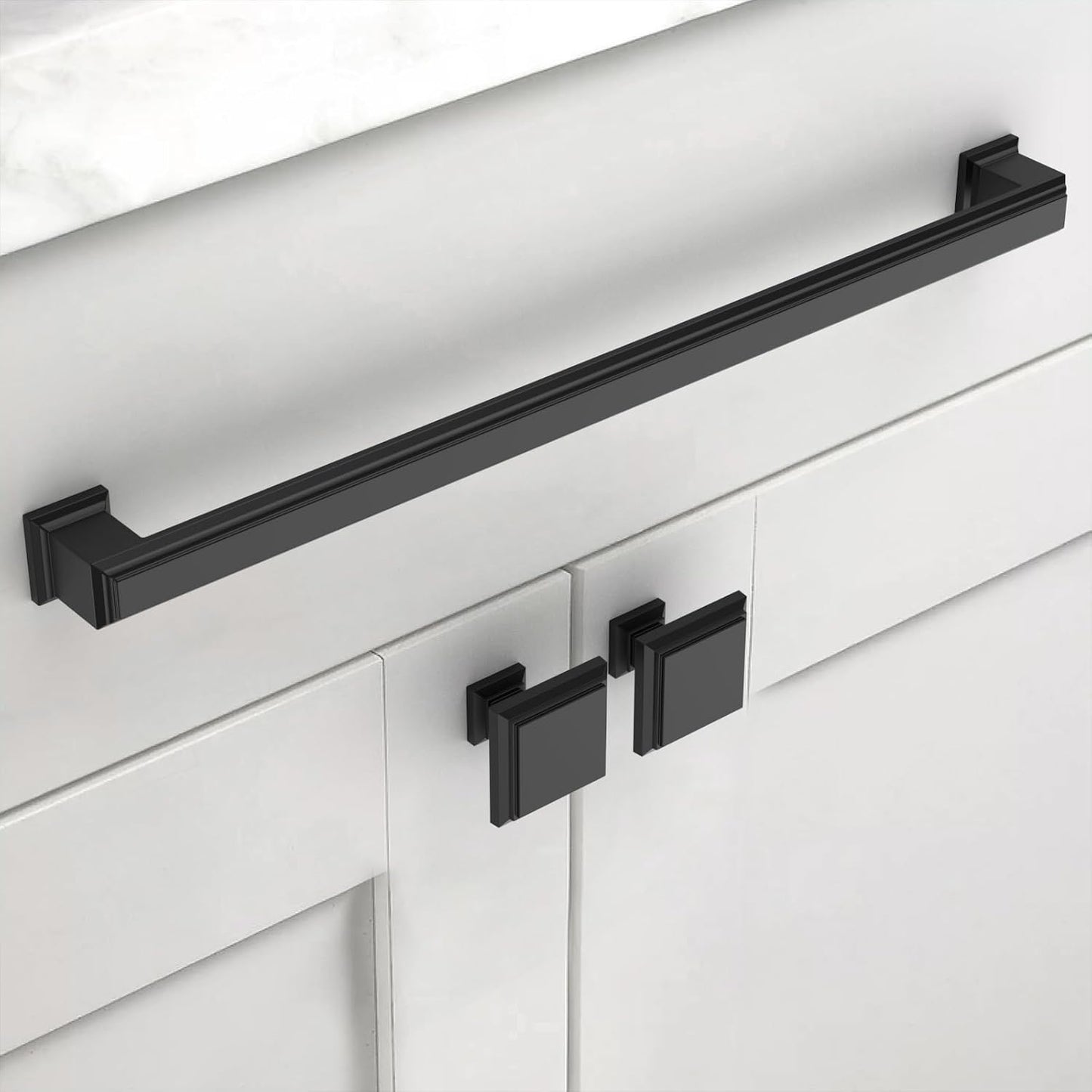 10 Tiradores Gabinete Negro Mate 10pulg para Cocina