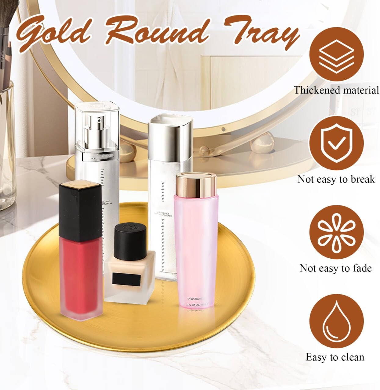 8 bandejas redondas acero inox 9pulg para tocador y barra