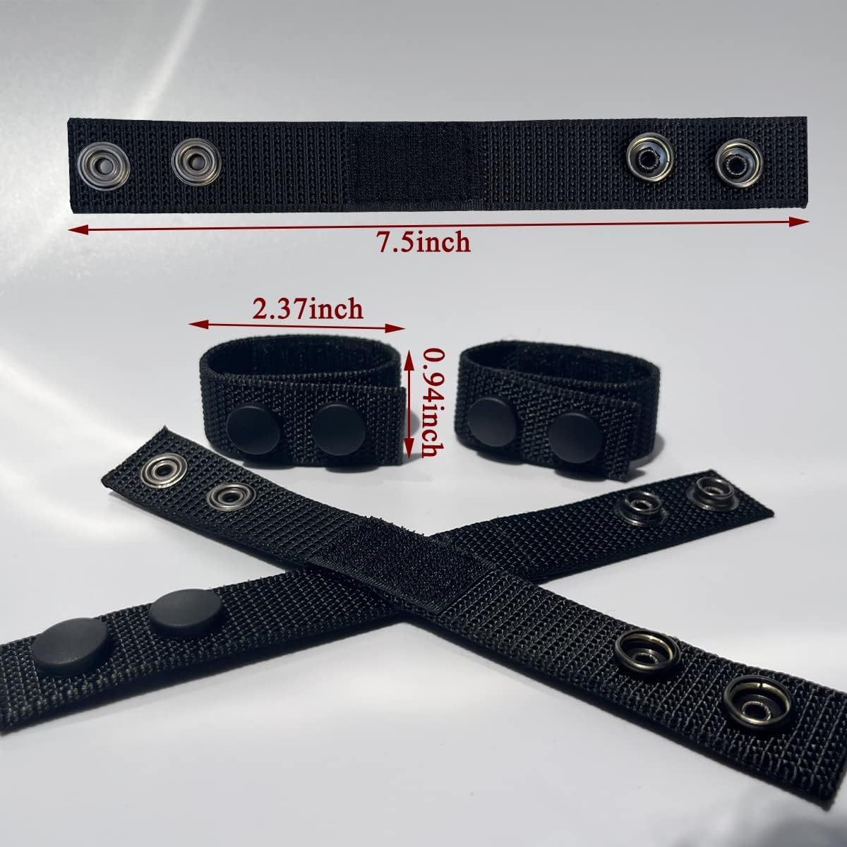4 Protectores cinturón nailon broches dobles 2pulg negro
