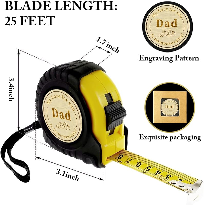 Cinta métrica 25pies regalo para papá abuelo carpintero