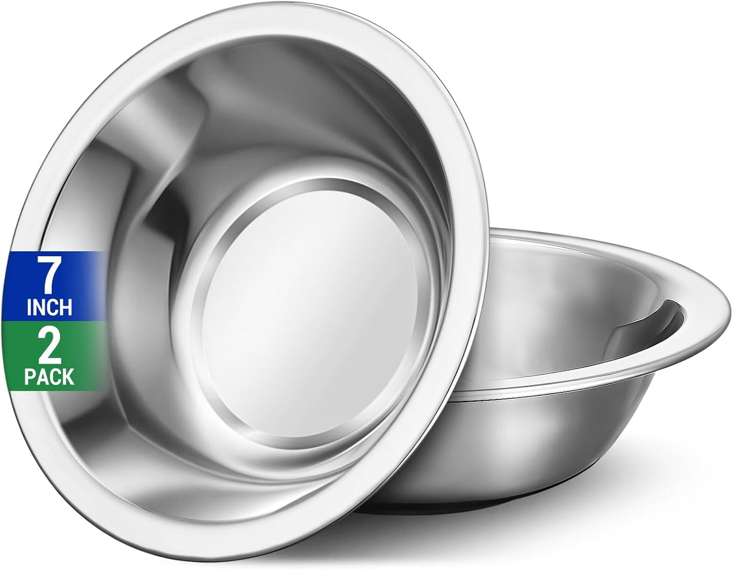 Set 2 Tazones Acero Inox 304 7pulg 21oz Apilables Cocina