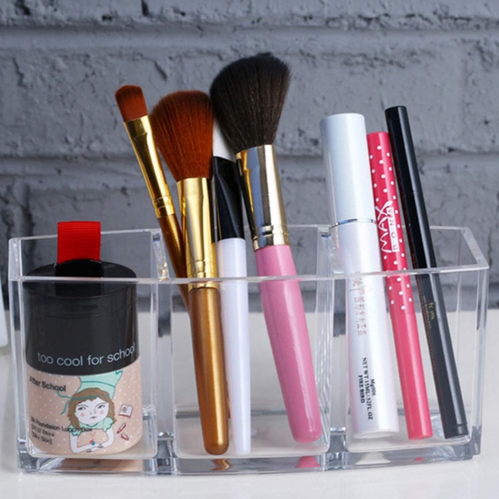 Organiz. brochas maquillaje acrílico 3 ranuras
