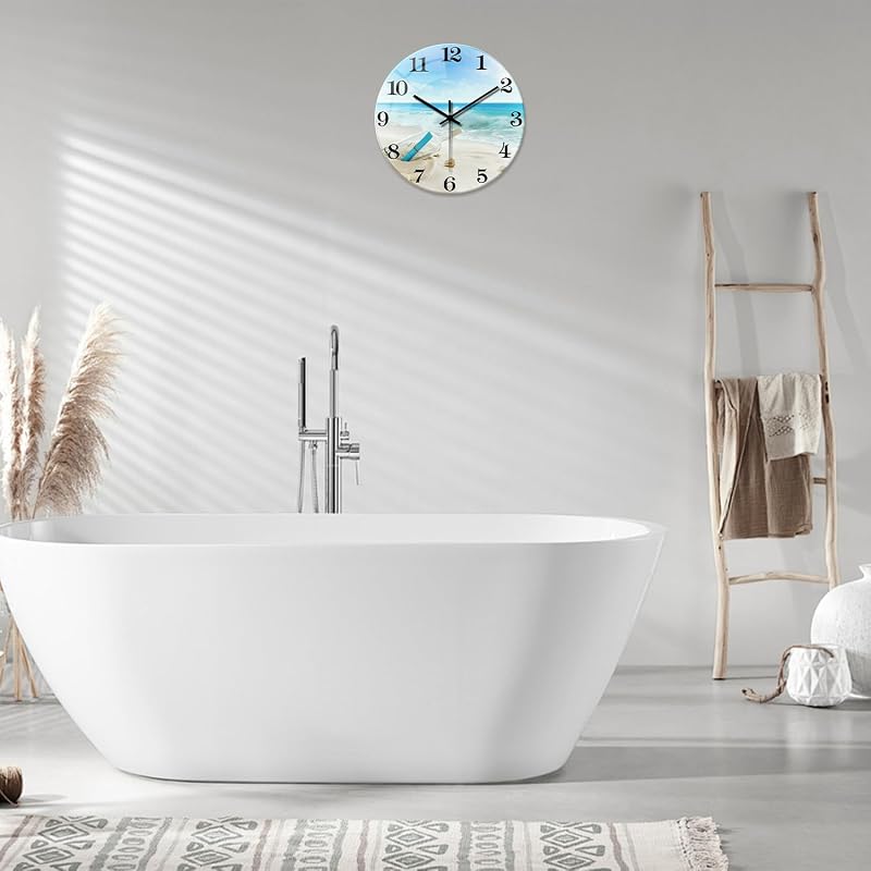 Reloj pared redondo azul dormitorio 12pulg cristal