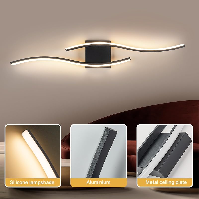 Apliques pared LED atenuables 31.5" negros