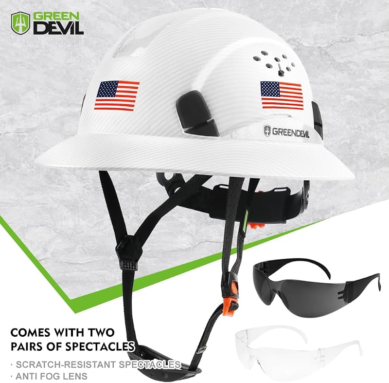 Casco seguridad construcción ala completa OSHA ABS ajustable