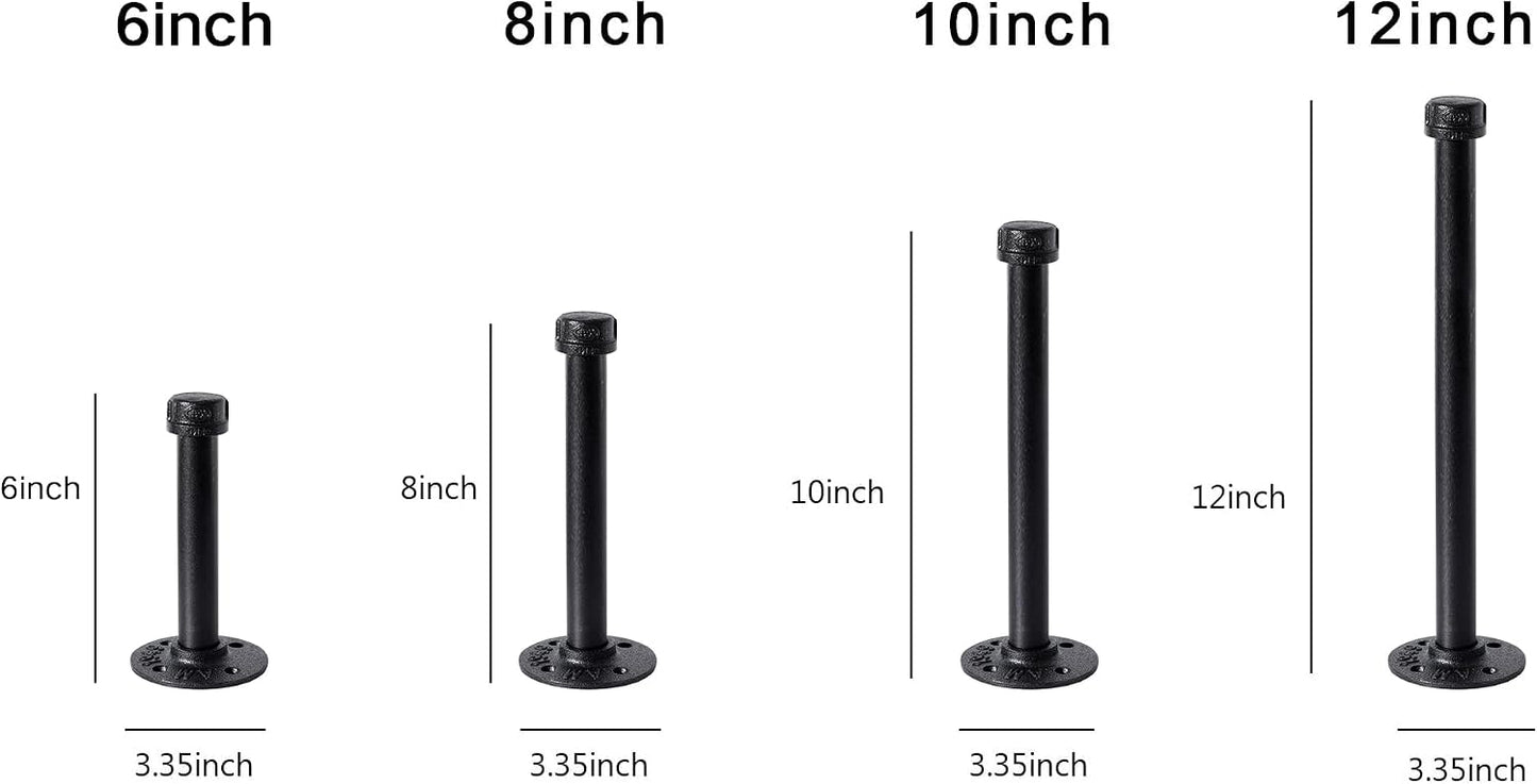 Soportes tubo hierro negro 3/4pulg estantería DIY
