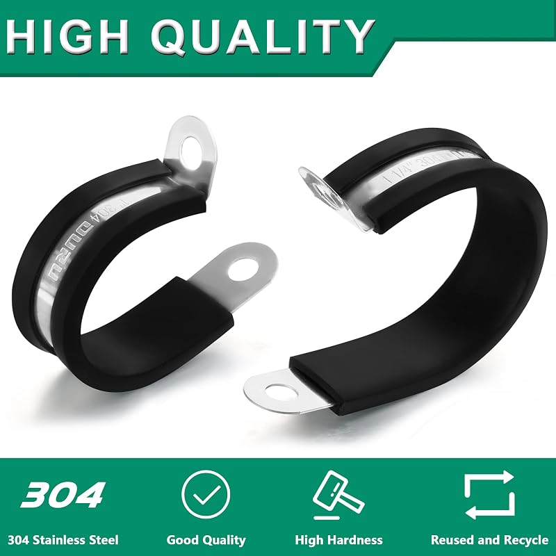 50 Pzas Abrazaderas Cable 1-1/2" Acero Inox Auto