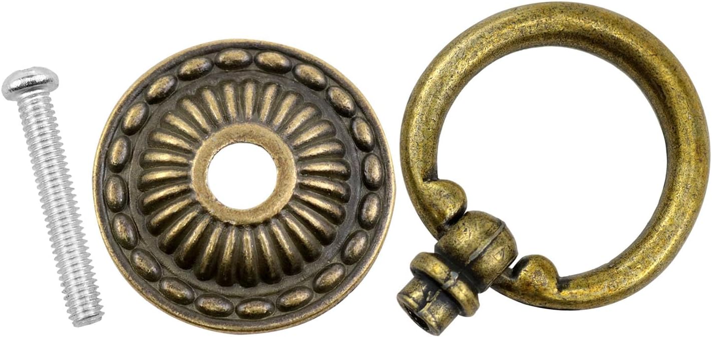 Pomo vintage cobre europeo para cajón 4 Uds