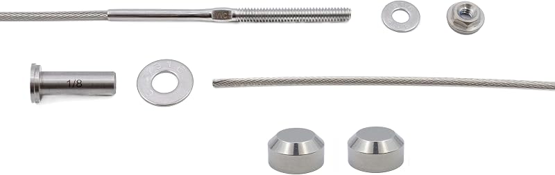 Kit barandilla cable 1/8" acero inox 15ft