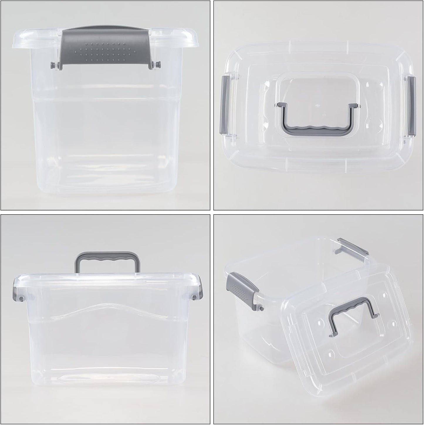 6 Pzas Contenedores Plástico 5qt con Tapa Caja Hogar