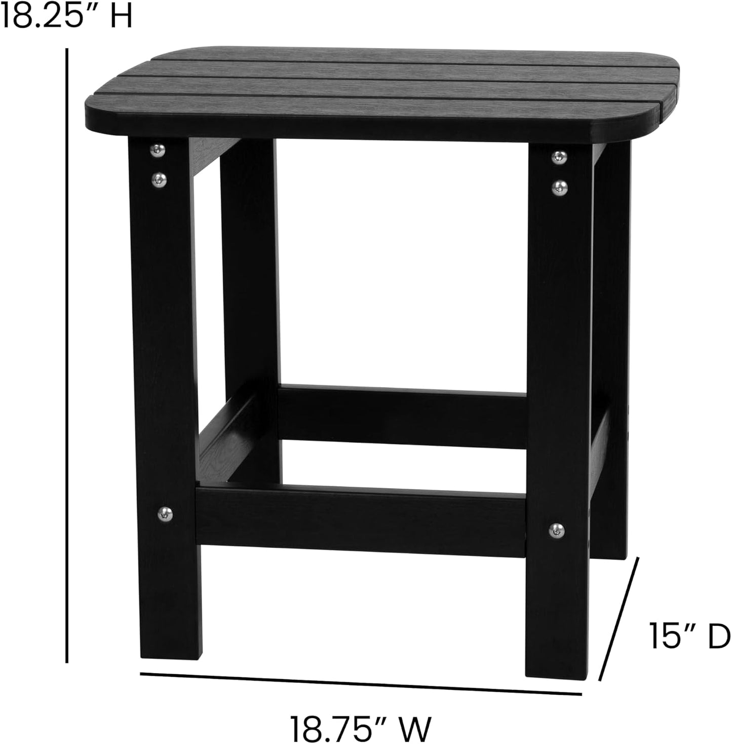 Mesa auxiliar Adirondack poliresina negro