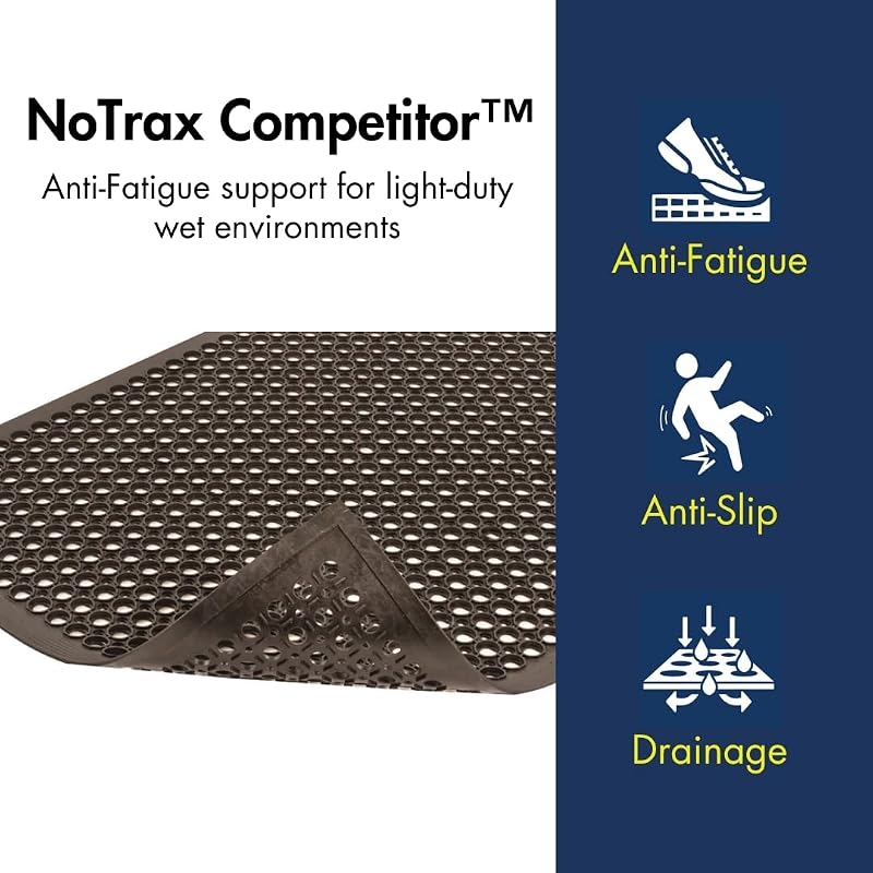 Alfombra antifatiga goma 3x3" antiderrap roja