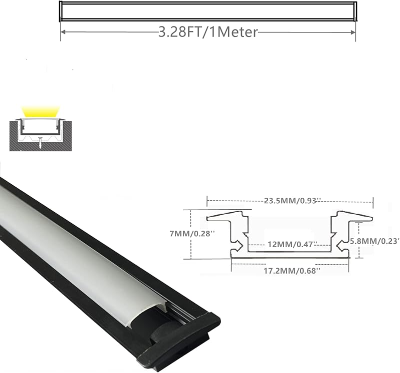 10 Tirillas LED 3.3 ft difusor aluminio pista anodizada