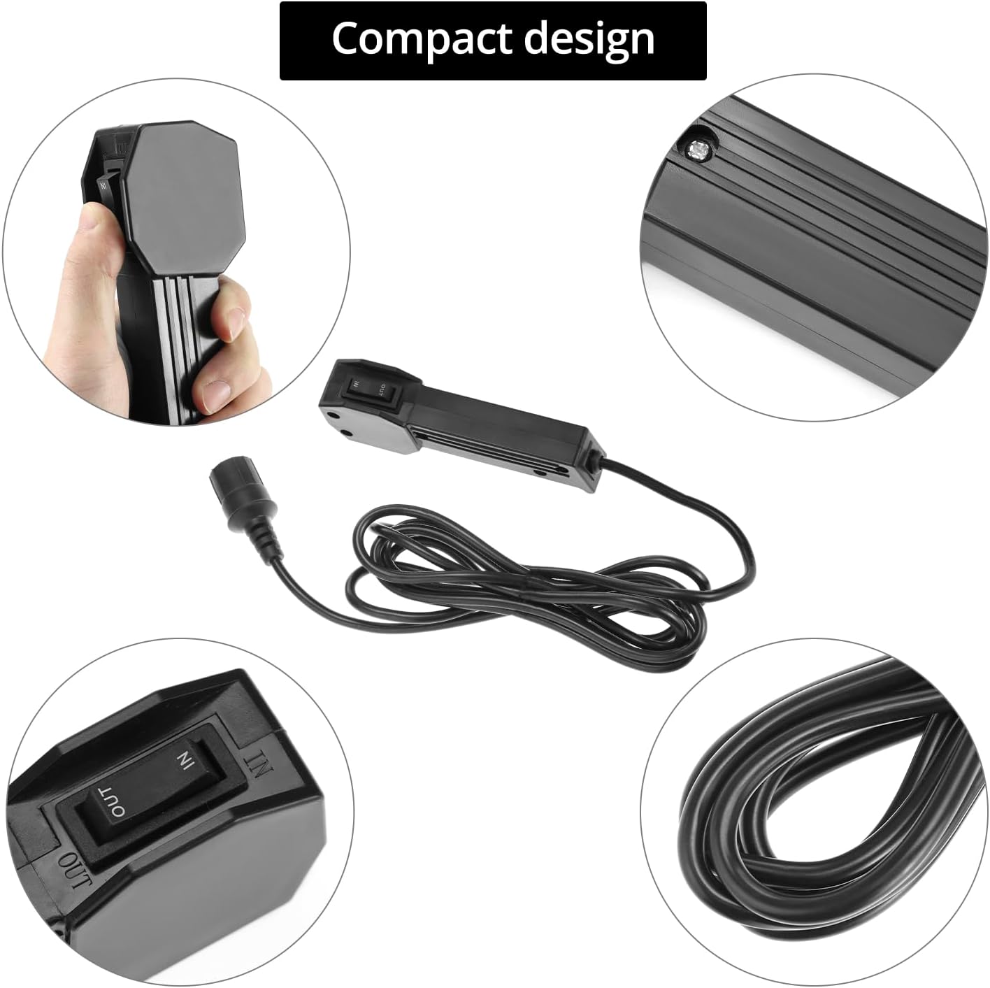 Cabrestante 12V ATV/UTV con control remoto cable 16"