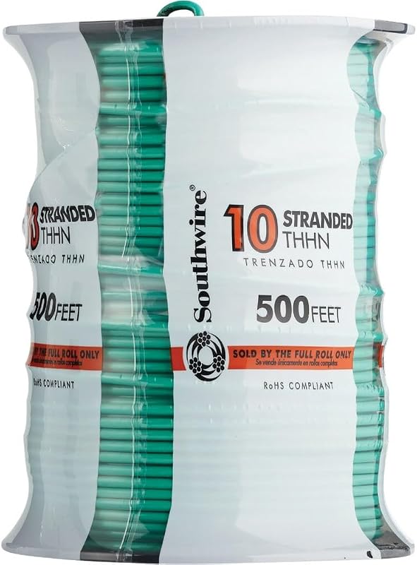 Cable THHN 500' 10Str Grn