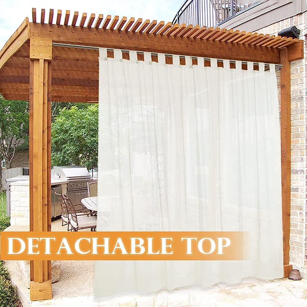 Cortina exterior patio pestaña adhesiva impermeable