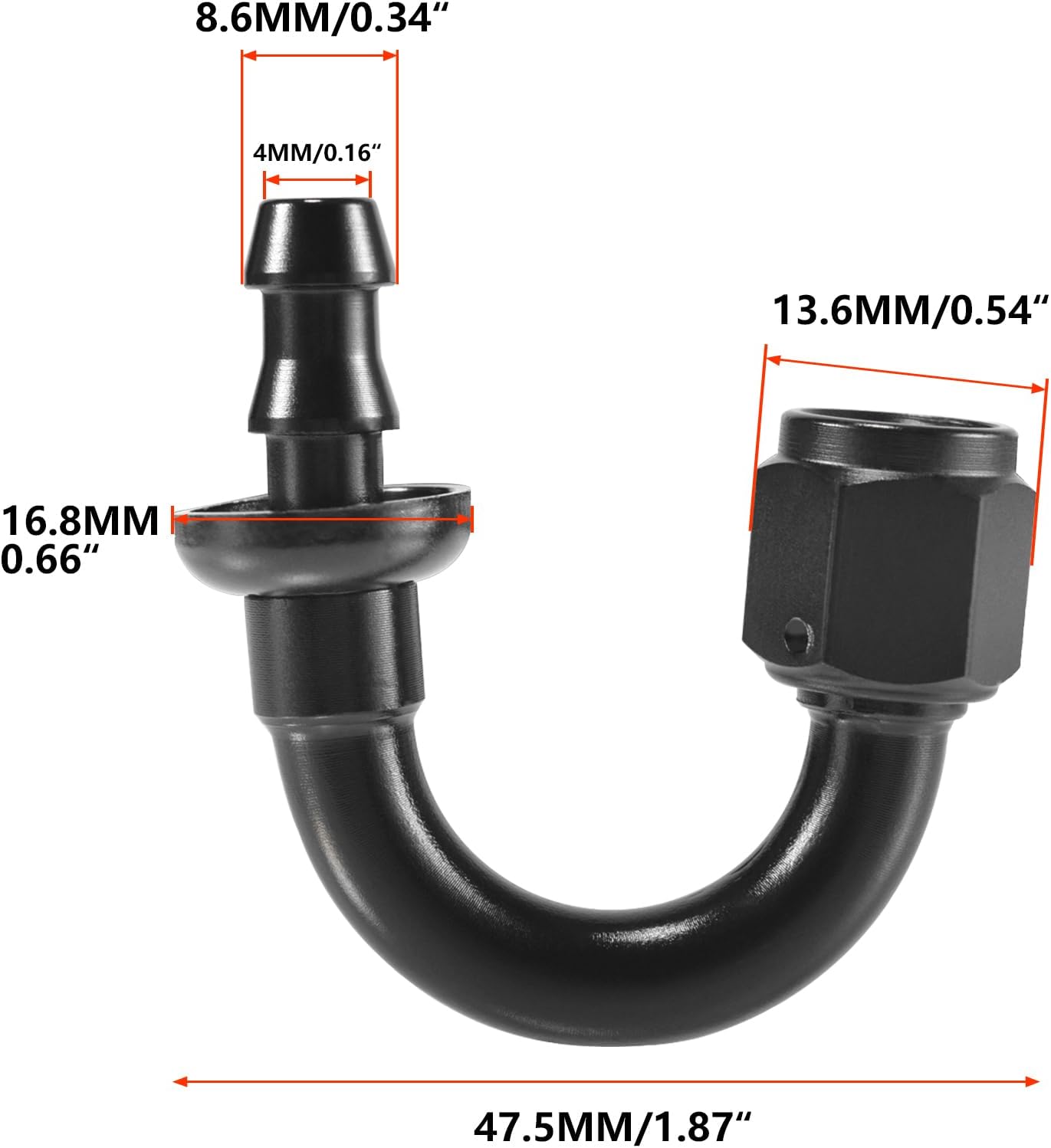 Adaptador manguera bloqueo 180grados para púas goma combustible