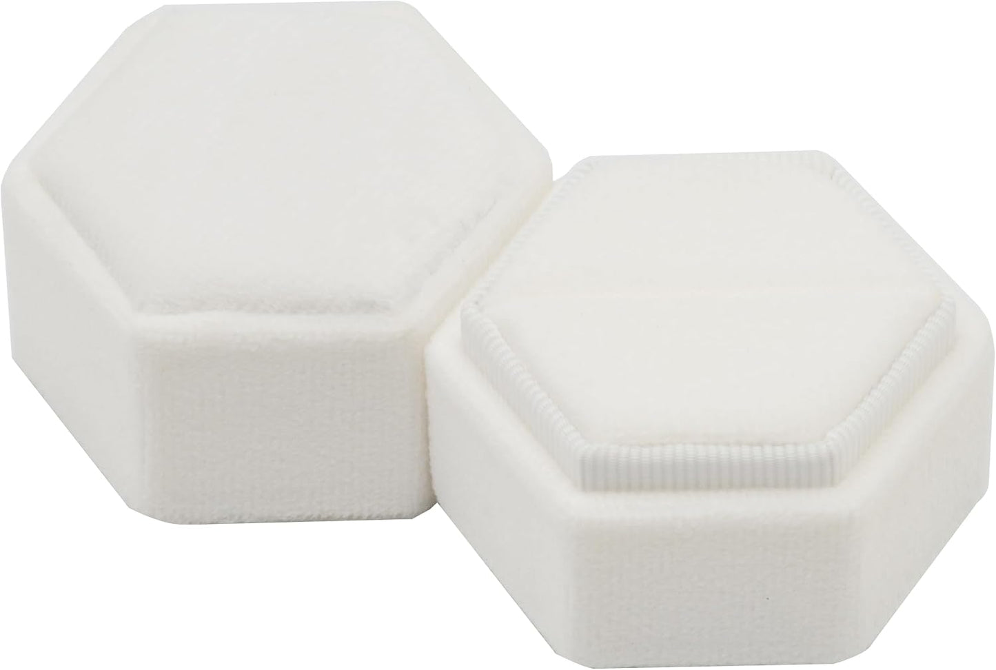 Caja terciopelo hexagonal para anillo propuesta compromiso