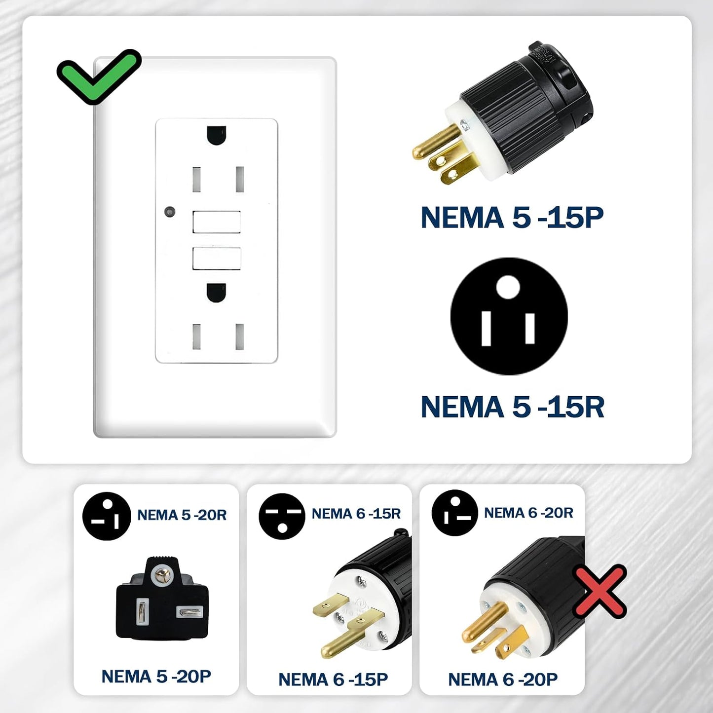 Cable extensión iluminado exterior 10pulg 15A 250V SJTW negro