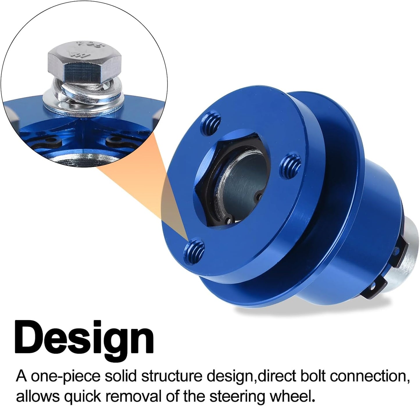 Adaptador cubo volante 3 agujeros universal azul