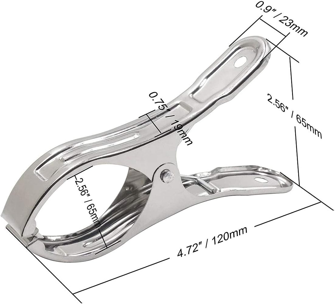 Pinzas acero inox 6 pzas para silla playa y edredón