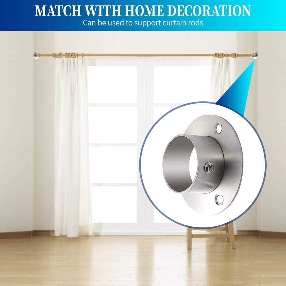 Soportes barra armario acero inox 1-1/2" plateado 4uds
