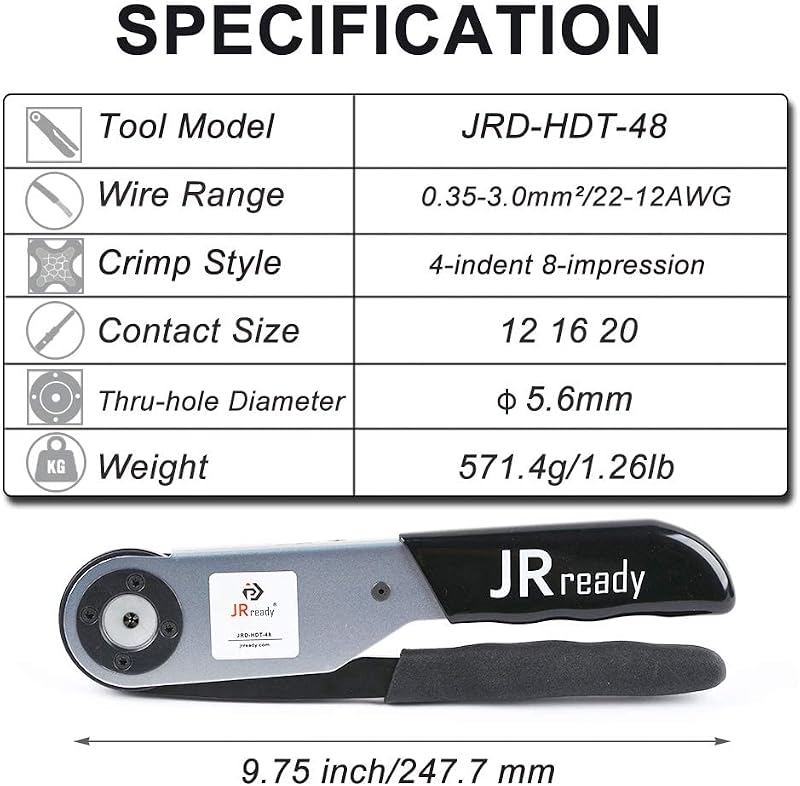 Posicionador crimpado para conectores Deutsch 12-22AWG
