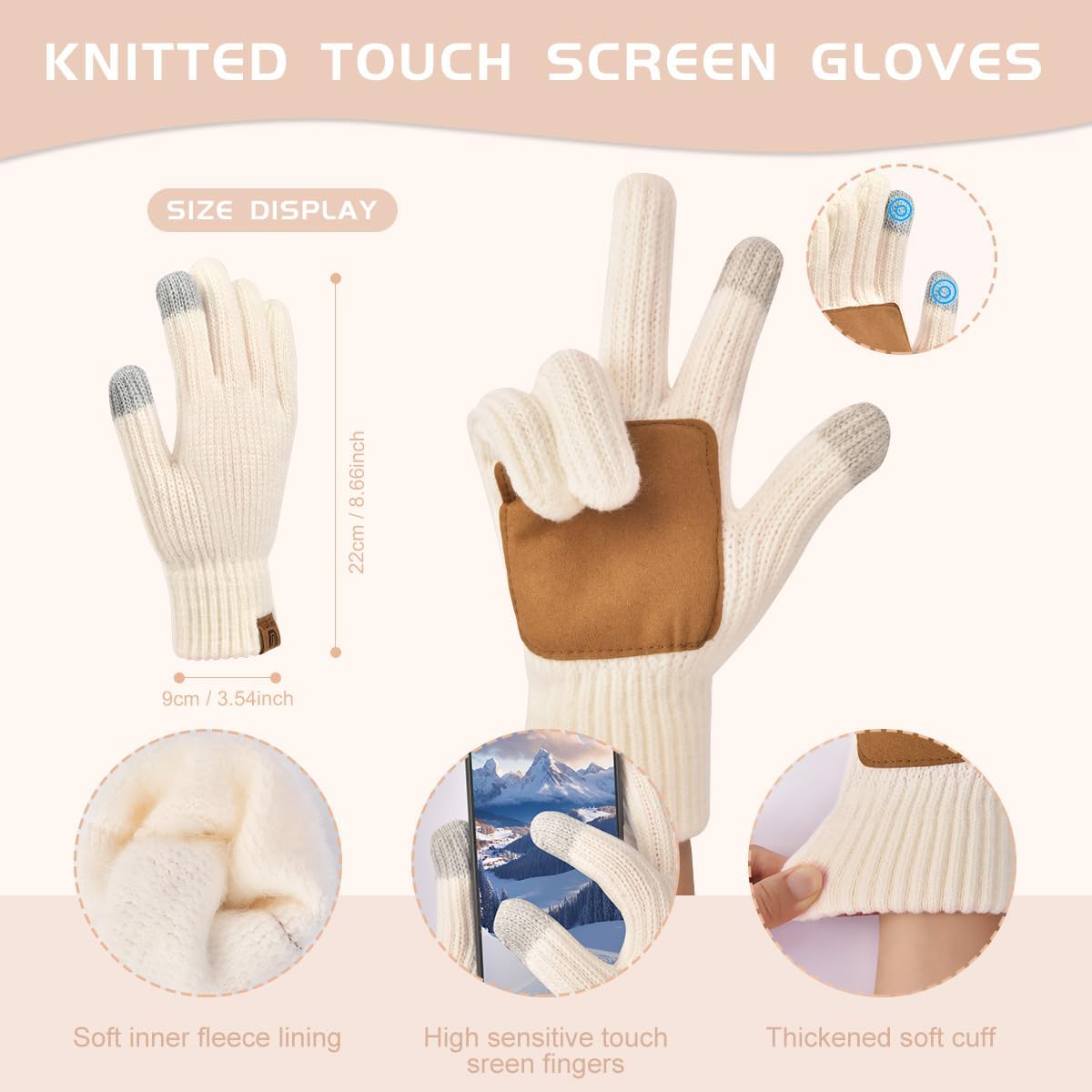 Set 3en1 Gorro Bufanda Guantes Mujer Invierno