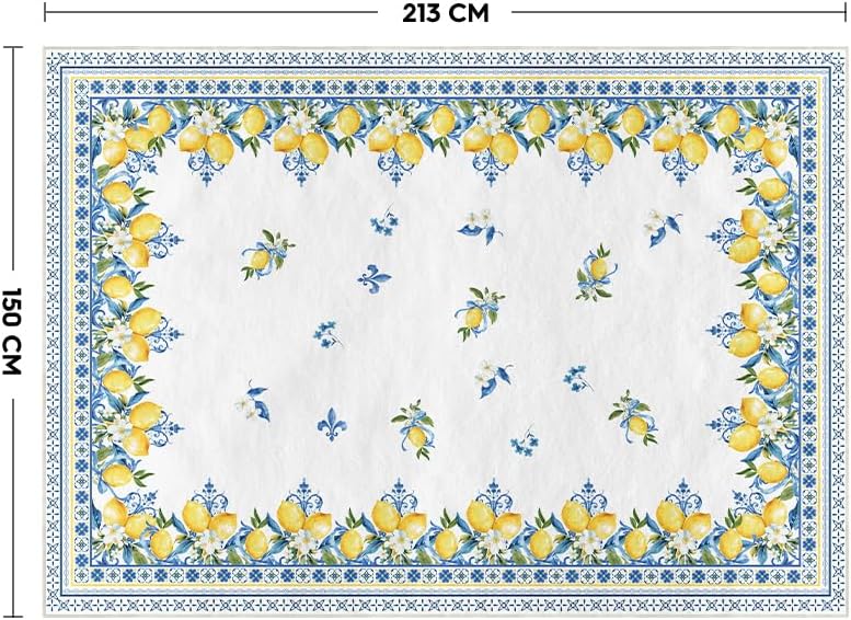 Alfombra verano iris limón azul lavable para dormitorio sala