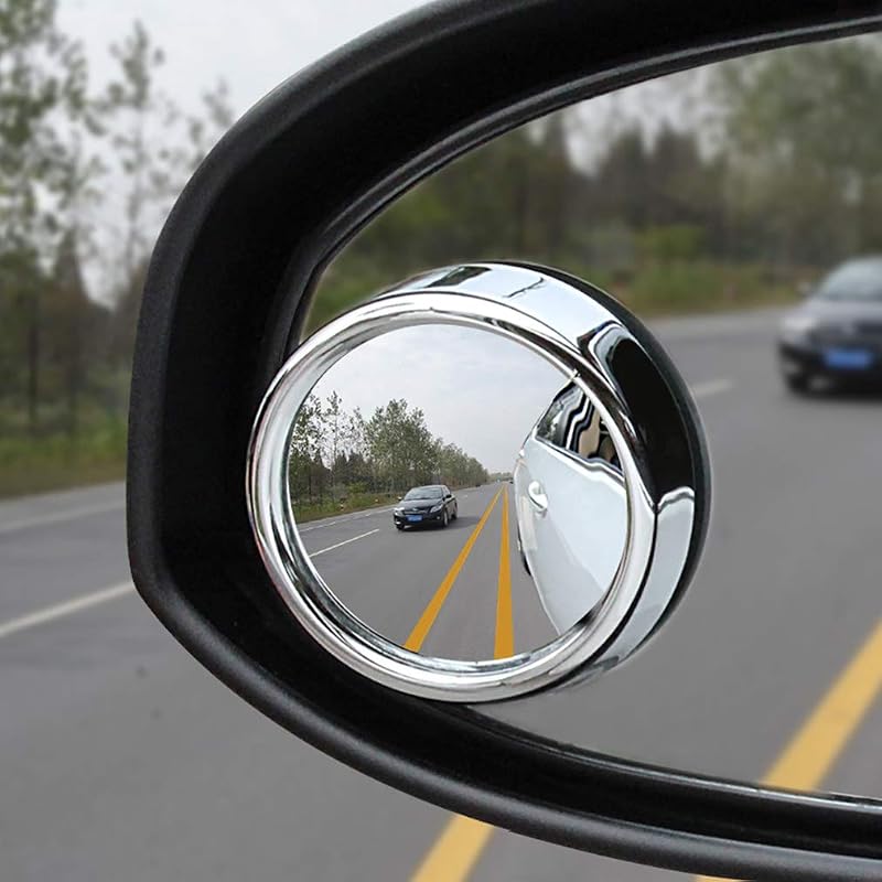 2 Espejos punto ciego convexo 2pulg vidrio HD adhesivo automóvil
