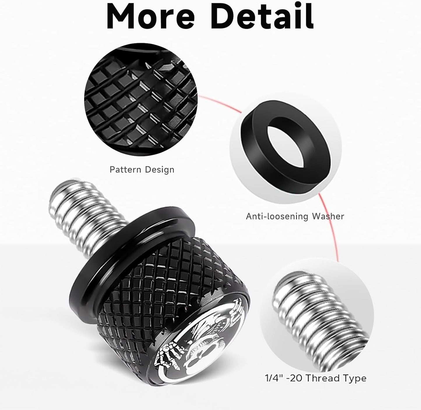 Tornillo asiento trasero acero inox rosca 1/4-20 Harley