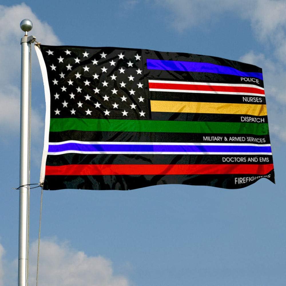 Bandera fina 3x5ft para servicios esenciales