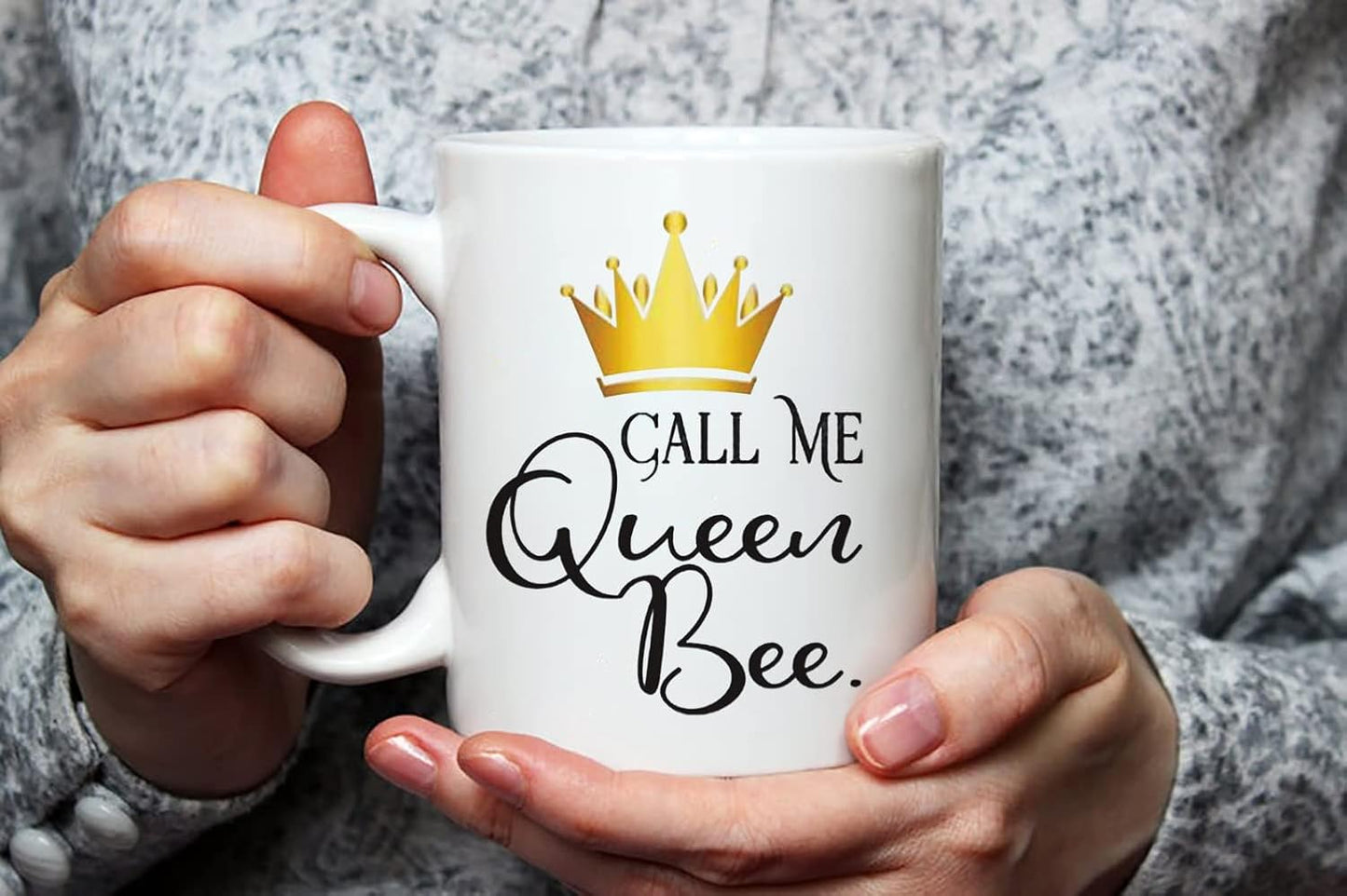 Taza café Call Me Queen Bee 11oz color blanco