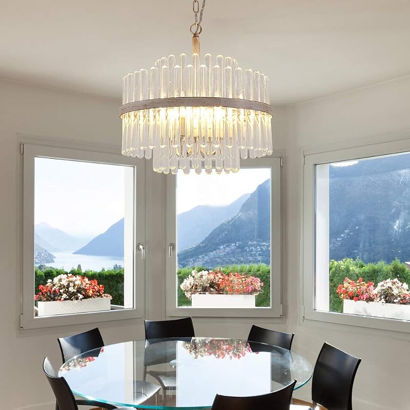 Candelabro cristal moderno con 4 luces para comedor y sala