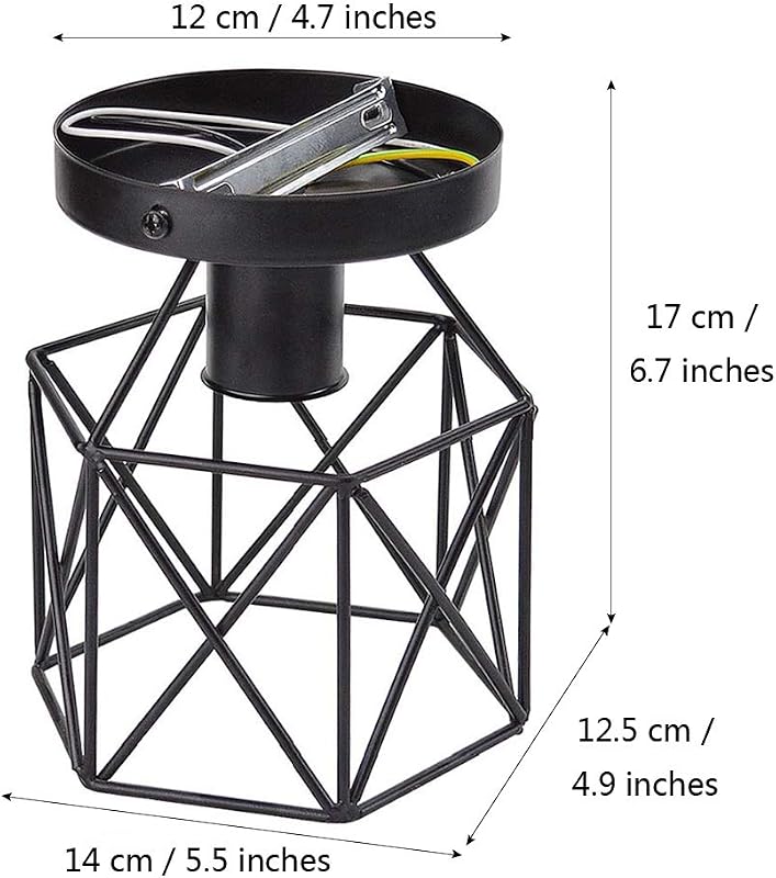 Lámpara techo E26/E27 retro black industrial cocina pasillo