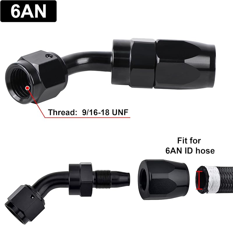 Adaptador giratorio manguera CPE 45grados 4pzas negro