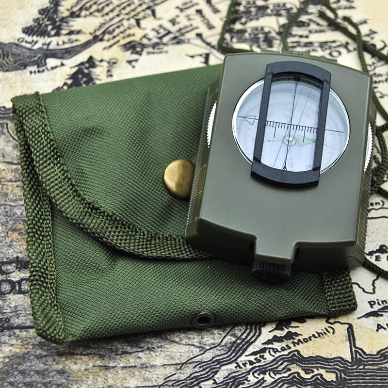 Brújula militar Lensatic impermeable con calculadora distancia mapa