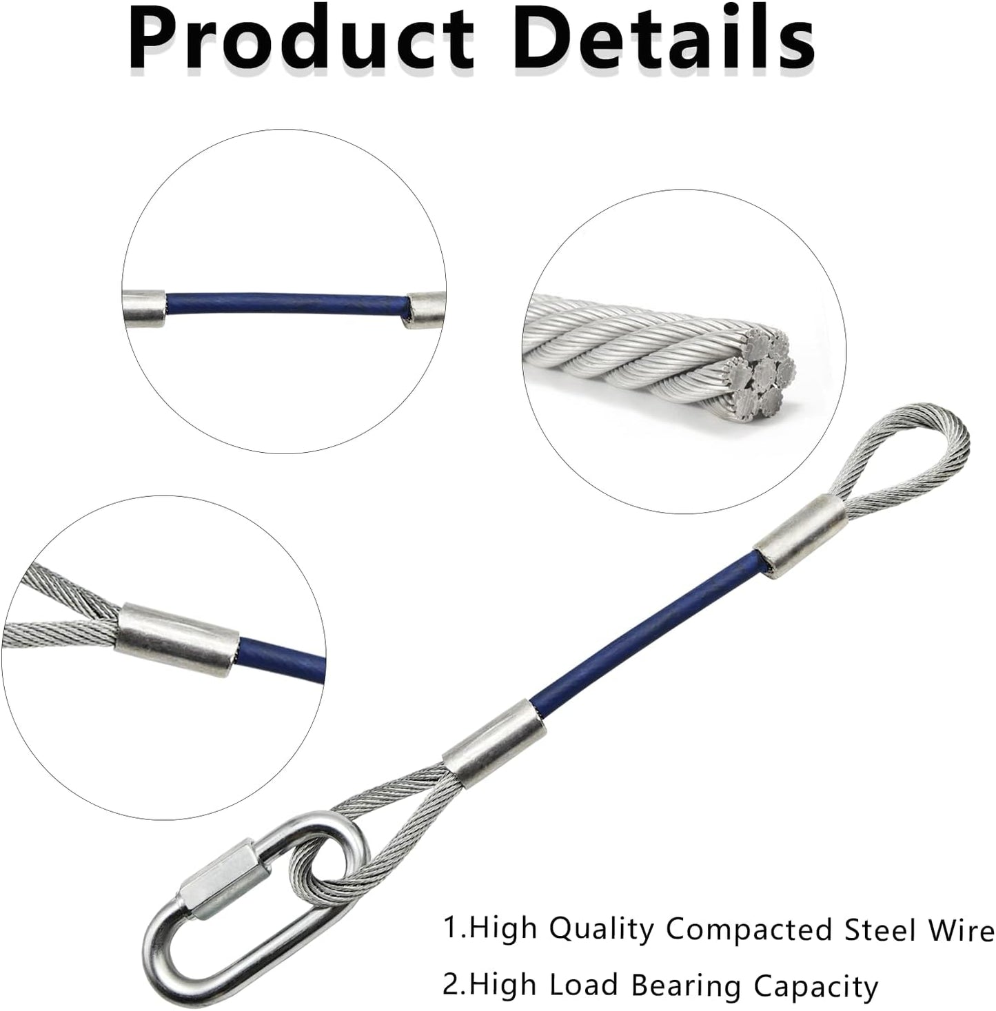 Cables remolque seguridad 12" con cierres 8000lb