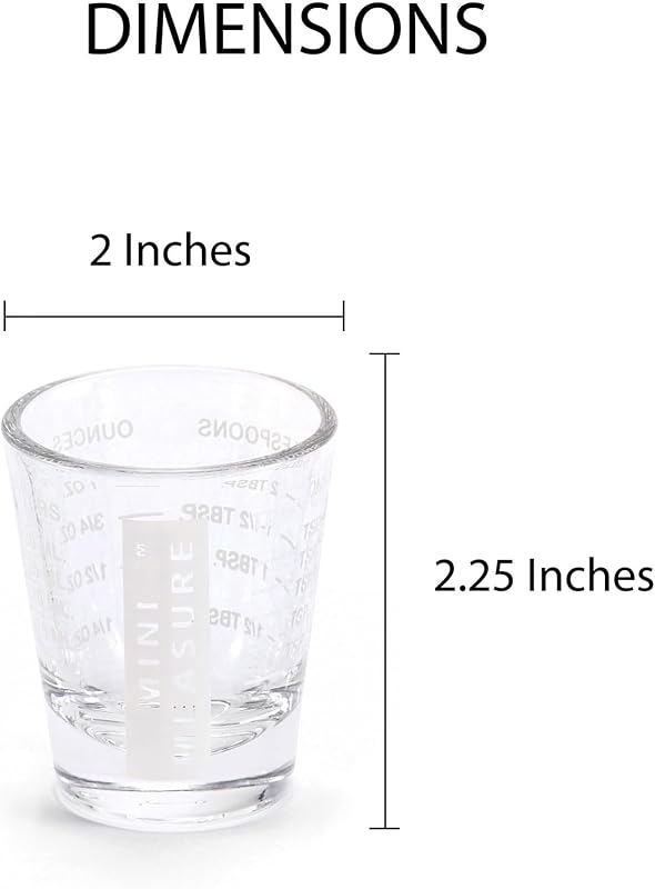 Set 3 vasos medidor vidrio 20 medidas blanco