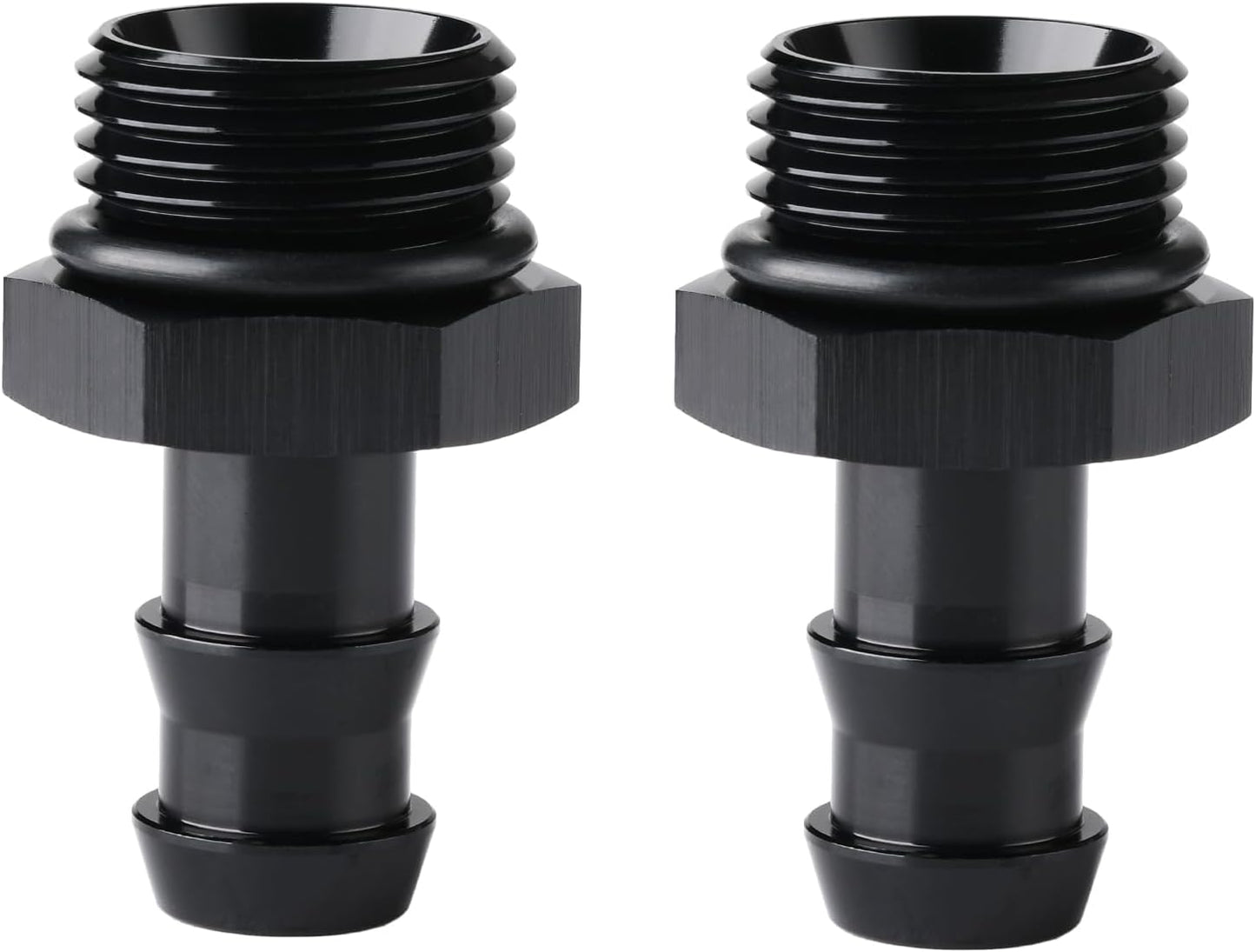 Adaptador manguera 1/2 macho aluminio negro 2 Pzas